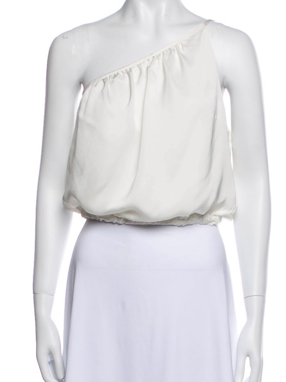 Ramy Brook One-Shoulder Cream Blouson Camisole